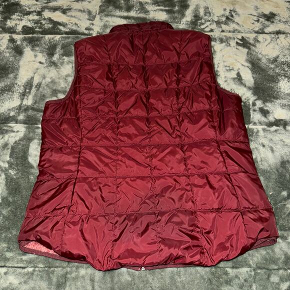 Free Country Dark Cherry Quilted Reversible Vest Woman's Size Large Red/Pink - Picture 2 of 9